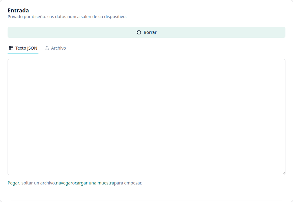 Pegar tu JSON